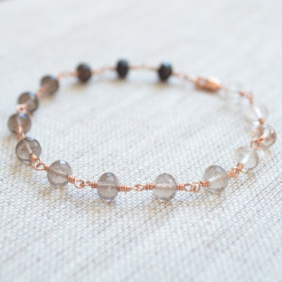 Smoky Quartz Ombre Bracelet in Rose Gold - Picture 6 of 11